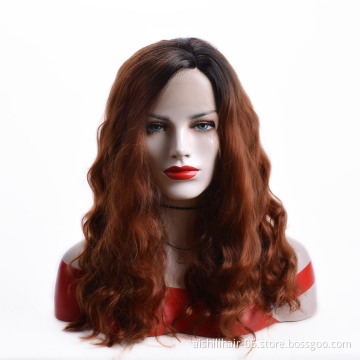 AiShiLi Hair Lace Front Body Wave Wigs with Brown Heat Resistant Synthetic Hair Wholesale wig